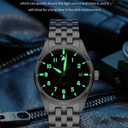 ADDIESDIVE Classic Men's Automatic Mechanical Watch 200m Water Resistant C3 Luminous 316L Stainless Steel Vintage Watch AD2519