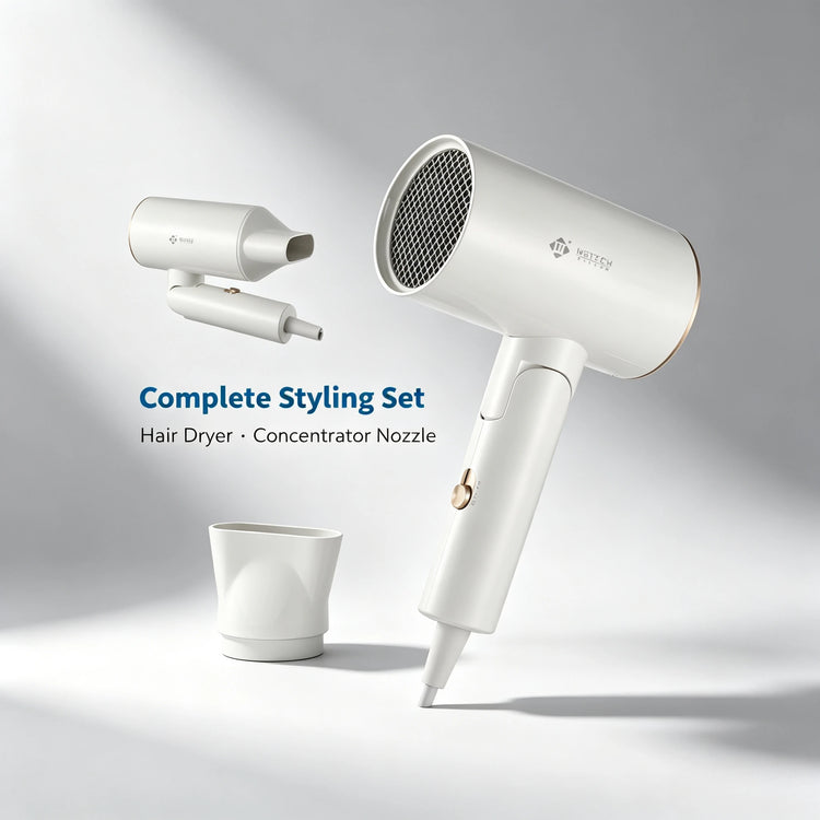 Foldable Hair Dryer 2000W High Power Portable Travel Hair Dryer Cold Air Function 220‑240V For Home Hotel Household Use