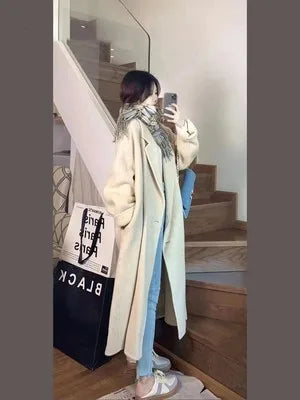 Women And Men Unisex Thicken Warm X-long Alpaca Woolen Overcoat Winter Cashmere Wool Maxi Loose Coat Oversize Cloak Outsize