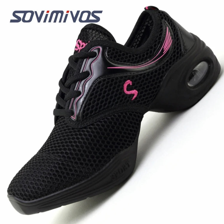 New Soft Outsole Breath Dance Shoes Women Sports Feature Dance Sneakers Jazz Hip Hop Shoes Woman Dancing Shoes Ladies Sneakers