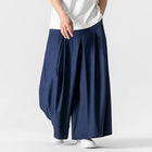 Pantaloni Larghi Samurai Giapponesi da Uomo in Cotone e Lino, Comodi e Casual, Stile Harun, Taglie Fino a 5XL