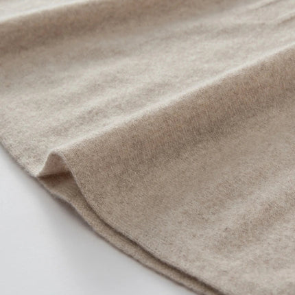 New Arrivals Women Cashmere A-line Skirt Elastic Waist Pleated Skirt 100% Cashmere Knitted Autumn Winter Thin Office Lady Dress PlatiNum