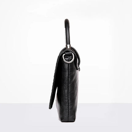 Female Shoulder Messenger Bags Casual Crossbody Bag Black PU Leather 2024Trend Women Stone Print Chain Envelope Clutch Purses PlatiNum