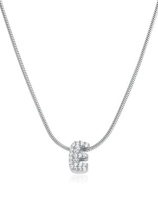 Fashion Tiny CZ Zircon Initial Alphabet Pendant Neckalce Gold Plated Stainless Steel A-Z Letter Necklaces Birthday Gifts Jewelry PlatiNum