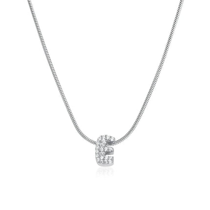 Fashion Tiny CZ Zircon Initial Alphabet Pendant Neckalce Gold Plated Stainless Steel A-Z Letter Necklaces Birthday Gifts Jewelry PlatiNum