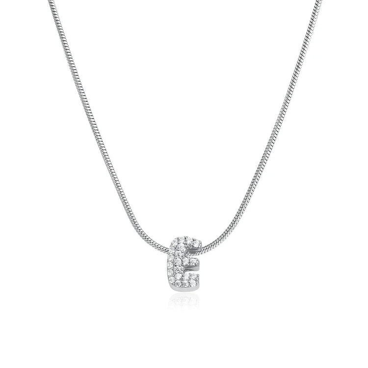 Fashion Tiny CZ Zircon Initial Alphabet Pendant Neckalce Gold Plated Stainless Steel A-Z Letter Necklaces Birthday Gifts Jewelry PlatiNum