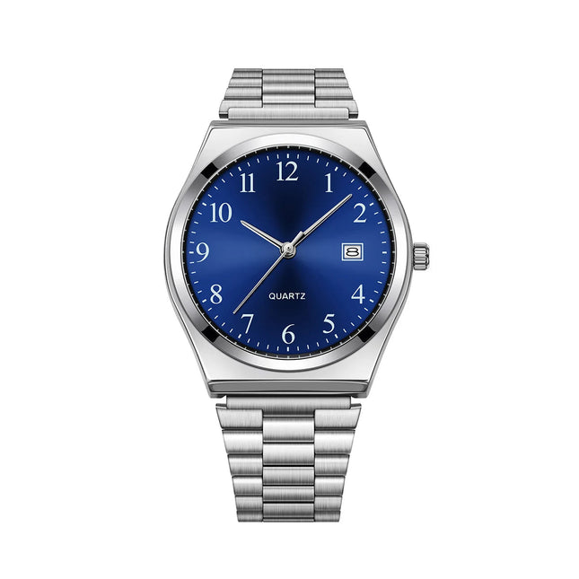 LUCKY FOX - Orologio da polso elegante e minimalista in acciaio inossidabile con quadrante nero - Cronometraggio preciso per tutti i giorni platinumshop
