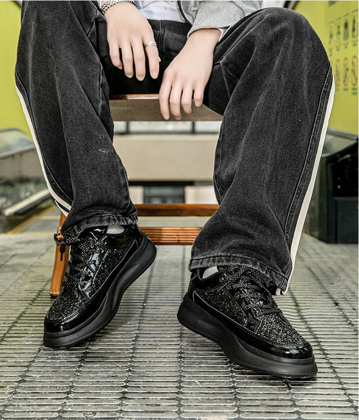 New Men Skateboard Shoes Platform Trend Sport Shoes Women Sneaker Sequin Shoes for Men Chaussure Homme Female Sneakers
