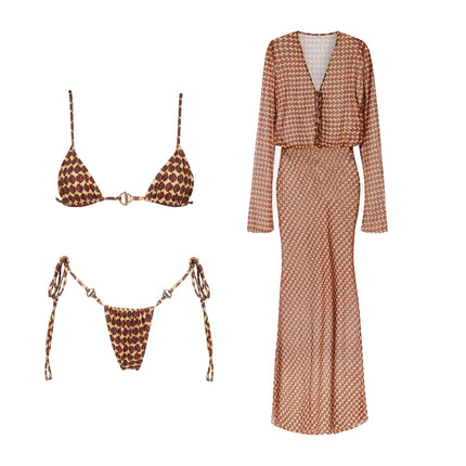 Costume da bagno bikini sexy con scollo all'americana con pantaloni Costumi da bagno Donna Bikini brasiliano Costume da bagno a gamba alta Estate femminile platinumshop