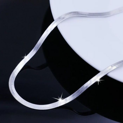 Silver Color 4MM Chain Necklace for Women Luxury Couple Fine Jewelry Blade Chain Wedding Gift Choker Clavicle PlatiNum