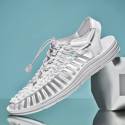 Fashion Men Sandals for Women Slippers Weaving Design Beach Breathable Casual Flat Sandals Outdoor Couples Sandals Size 48