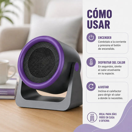 500W Portable Mini Electric Heater with Ceramic Fast-Heating Technology, Silent Hot Air Fan for Desk and Office, 220-240V, 15x15x9cm