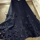 Luxury Style Beaded Woolen Trumpet Faldas 2025 Winter Autumn Thickend Warm Skirt High Waist Mid-length Skirt For Women Clothes PlatiNum