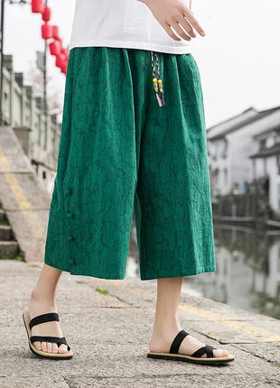 Pantaloni da samurai giapponesi Kimono da uomo Pantaloni casual in cotone retrò da uomo Pantaloni larghi casual Hip Hop Harajuku di alta qualità da uomo