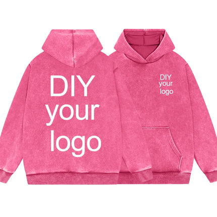 Washed Retro Hoodies 5 Colors 100%Cotton Hoody Customized Personalized Pattern Customization Pullover Team Logo Company Logo