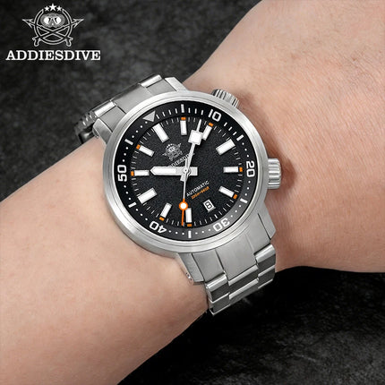 ADDIESDIVE Watch Men 42mm Sapphire 8215 Mechanical Wristwatch Transparent Back Cover 20Bar Waterproof Luminous Automatic Watch