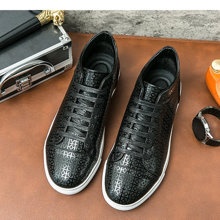 High-Quality Men Skateboard Shoes 2025 Fashion Large Size 46 Men's Leather Casual Shoes High Top Print Designer Luxury Shoes Man