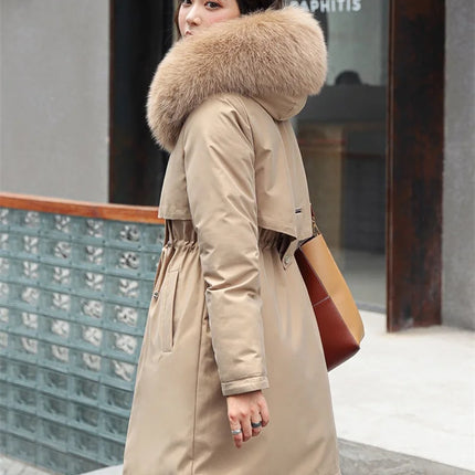 Winter Jacket 2026 New Women Parka Clothes Long Coat Wool Liner Hooded Jacket Fur Collar Thick Warm Snow Wear Padded Parka 6XL