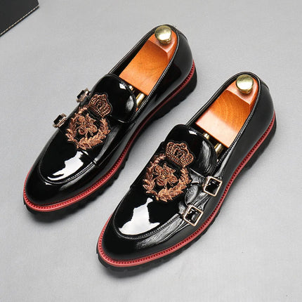 Scarpe da Uomo Trendy, Mocassini di Design con Catena Metallica, Scarpe Eleganti da Lavoro, Nuove Scarpe Casual in Pelle Slip-on, Scarpe da Cerimonia