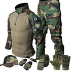Woodland Tactical Unifirm Mens Sets Outdoor Hunting Training Suits Combat Shirts Ripstop Pants Workwear Clothes Wear-resisting PlatiNum