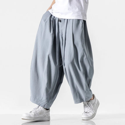Pantaloni a Gamba Larga da Uomo Oversize Comodi Stile Harajuku Jogger Casual Moda Larga Elastico in Vita Streetwear