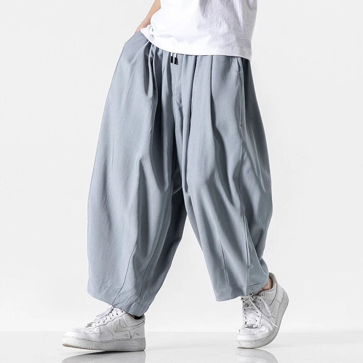 Pantaloni a Gamba Larga da Uomo Oversize Comodi Stile Harajuku Jogger Casual Moda Larga Elastico in Vita Streetwear