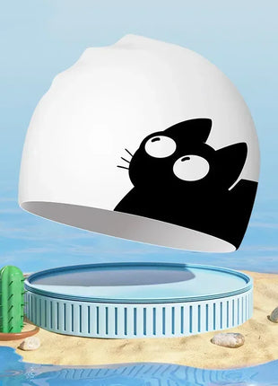 Cuffia da nuoto per bambini Cuffia da nuoto impermeabile in silicone morbido Cuffia da nuoto universale per ragazzi e ragazze simpatico cartone animato Protezione per le orecchie di grandi dimensioni