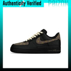 Nike Air Force 1 Abrasion Resistant Height Increasing Low top Skateboard Shoes Unisex Black Brown CW2288-001（Team1921-）