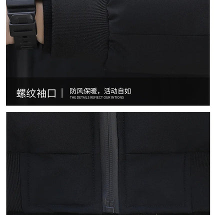 Men's Winter Warm Cotton Jacket+Drawstring Pants Set New Fashionable Casual Sports Pike Down Outdoor Windproof Jacket Set PlatiNum