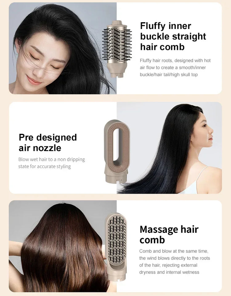9 in 1 Hair dryer Professional Negative Ion curling Iron Hair Straightener Brushless Motor High Speed Hair Dryer Hot Comb Set
