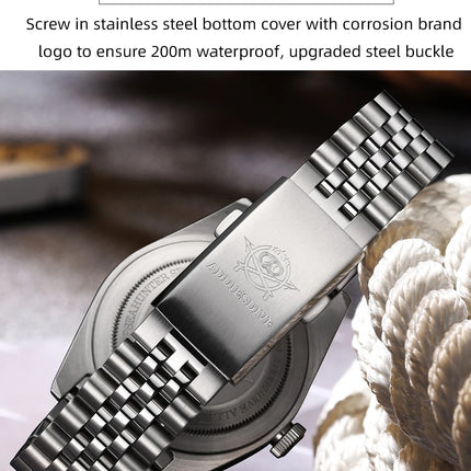 ADDIESDIVE New 40mm Luxury Men Business GMT Watch Swiss Ronda 515-24H Quartz Waterproof 200m Luminous Aluminum Ceramic Bezel