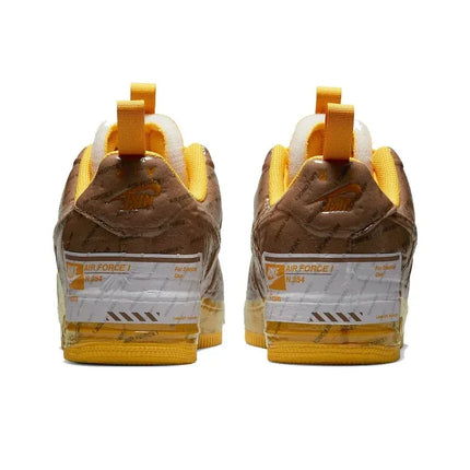 Nike Air Force 1 Skateboard Shoes Unisex Low Top Brown/Yellow CZ1528-200