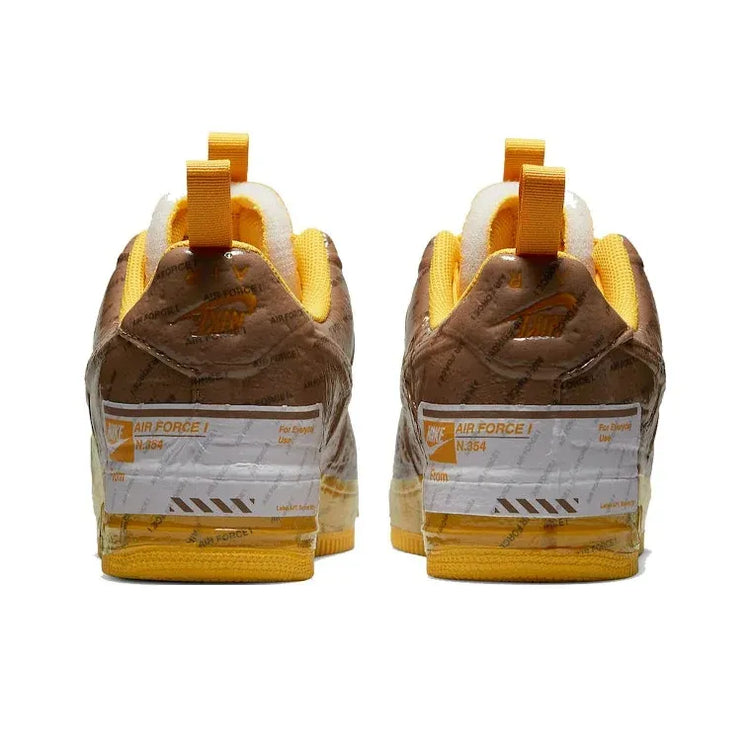 Nike Air Force 1 Skateboard Shoes Unisex Low Top Brown/Yellow CZ1528-200