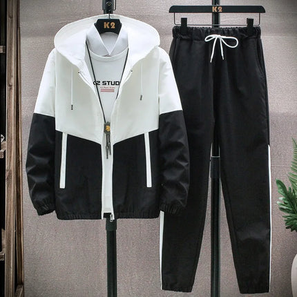 M-6XL-New-Men's-Sportswear-Set-from-Japan-South-Korea-Autumn-Casual-Wear-Men's-Hooded-Jacket-Leg-Tied-Pants-Trendy-Casual-Suit