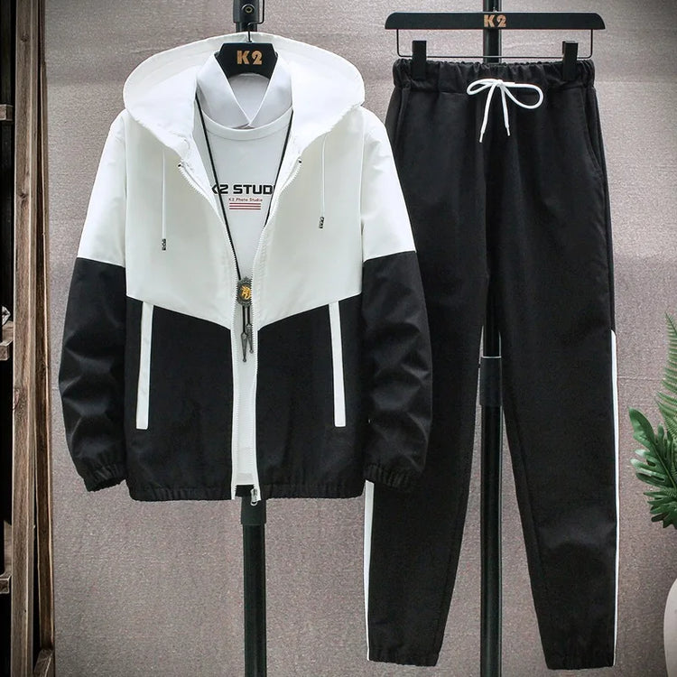 M-6XL-New-Men's-Sportswear-Set-from-Japan-South-Korea-Autumn-Casual-Wear-Men's-Hooded-Jacket-Leg-Tied-Pants-Trendy-Casual-Suit