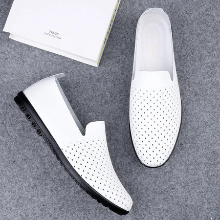 Scarpe da uomo in vera pelle Casual formali mocassini da uomo mocassini estate italiana traspirante Slip on scarpe da barca maschili Over Size 50 51