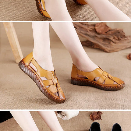 Sandales Femme - Nouveau Design 2026 - Sandales en Cuir de Vachette de Première Qualité