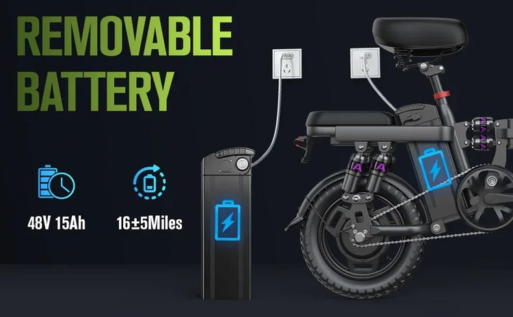 TOOFLY GE5 Bicicletta Elettrica Pieghevole 250W Motore 48V15AH Batteria Al Litio Rimovibile Bici Elettrica Per Adulti Città Equitazione Pendolarismo Ebike