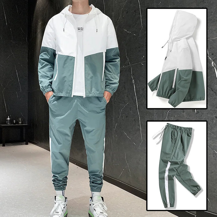 M-6XL-New-Men's-Sportswear-Set-from-Japan-South-Korea-Autumn-Casual-Wear-Men's-Hooded-Jacket-Leg-Tied-Pants-Trendy-Casual-Suit