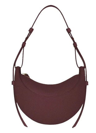 Borsa a tracolla a mezzaluna in pelle liscia, con tracolla regolabile, borsa a tracolla minimalista per l'uso quotidiano