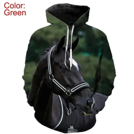 Horse Steed Animal Hoodie Men Clothing 3D Thoroughbreds Printed New in Hoodies Women Harajuku Fashion y2k Pullovers Hooded Hoody
