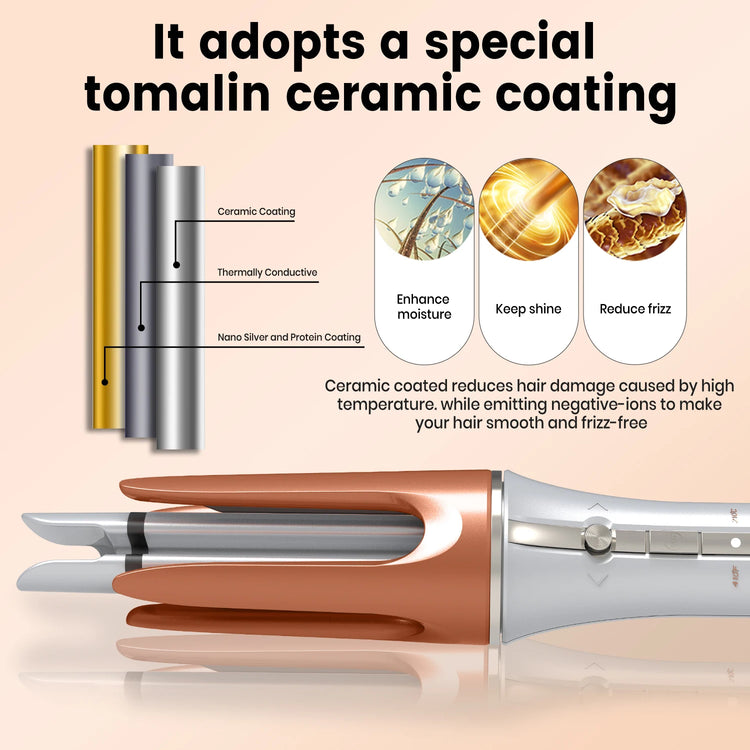 Auto Rotating Hair Curler 3 grades 33mm Silver Automatic Curling Iron  Female Hair Styling Tool Big Wave beauty salon Tool