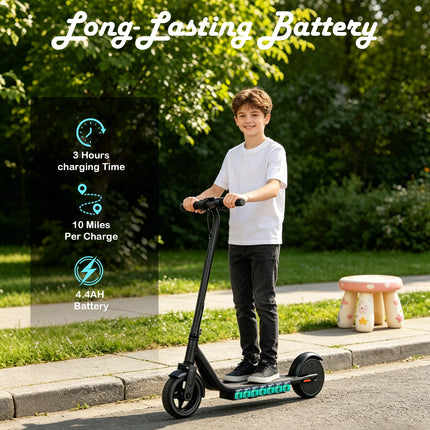 Monopattino Elettrico JUICEASE 15KM/H, Batteria 25V, Freno a Pedale, Motore 250W, Scooter Elettrico per Bambini, Idea Regalo