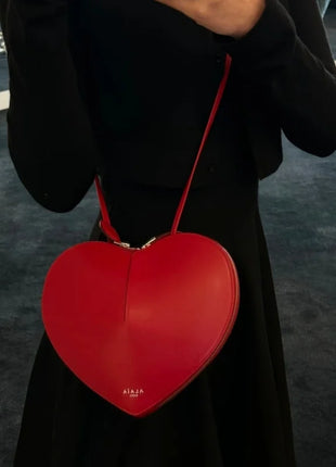Borsa a tracolla a cuore in vera pelle, modello basic alla moda, nuova collezione 2026, per tutti i giorni, con tracolla regolabile, sottile, graziosa, da viaggio, per donna