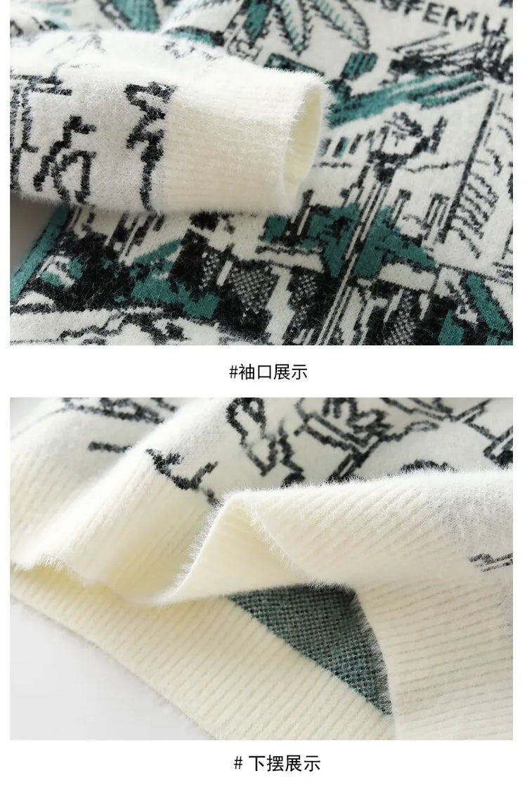 Men Knitted Sweater Stripe Pullovers Printing Round Neck Sweater Autumn/Winter Designer Quality Casual Men Clothing Jumper