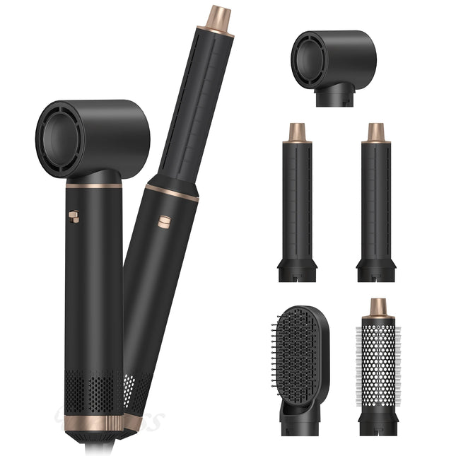 UKLISS 638 5‑In‑1 Hot Air Brush Set, Professional Hair Styling Tools, Multi‑Function Hair Dryer Curling Iron Straightener Kit For Curling, Drying, Straightening, Smoothing And Fluffy Hairstyle, For Home Professional Use