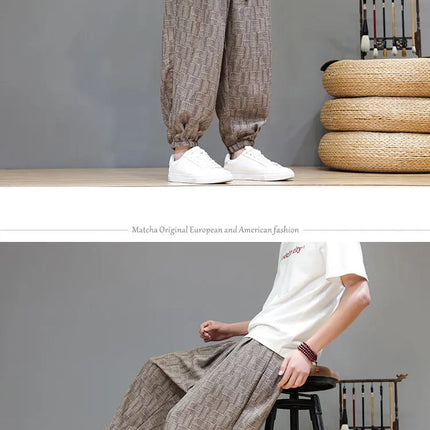Pantaloni a Gamba Larga Stile Cinese in Corduroy, Pantaloni Lantern da Uomo, Comodi e Traspiranti per Autunno e Inverno, Jogger Casual
