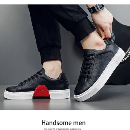 Fashion Men's Sneakers High Quality Leather Casual Shoes Luxury Business Office Shoes Trendy Skateboard Shoes Zapatillas Hombre