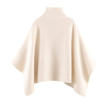 Asymmetric Knit Poncho Cape Loose Solid Color Minimalist Warm Shawl Wrap Outerwear Commuter High Street Pullover 202606H