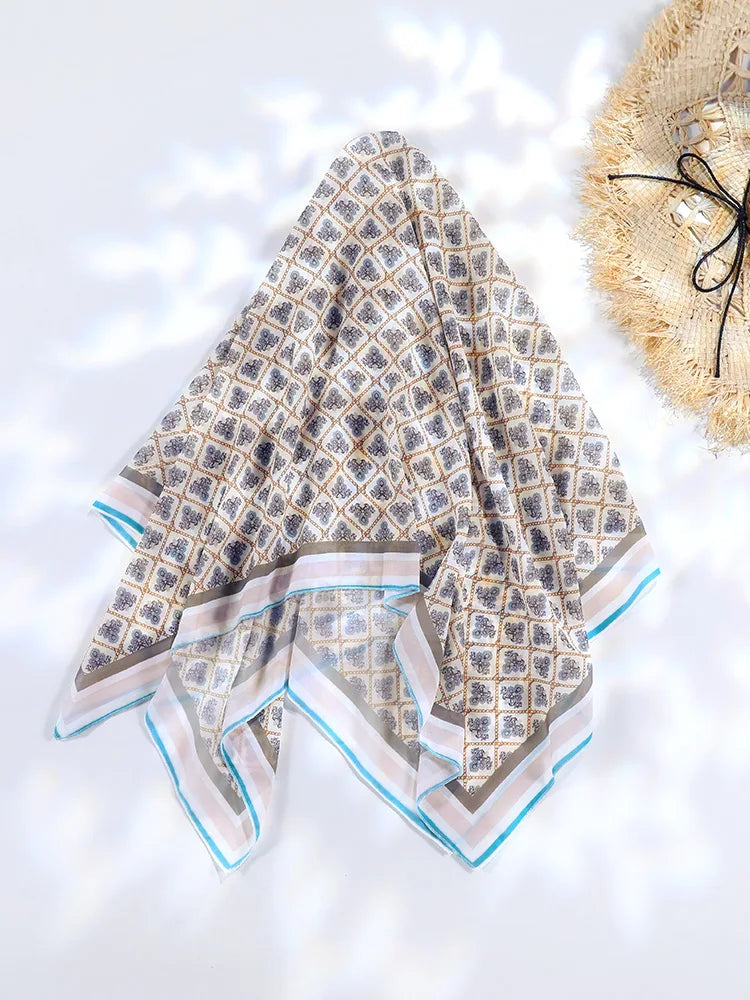 Stampa Cover up Sexy Beachwear Summer Sarong 2024 nuova sciarpa per le donne brasiliano Wrap Beachwear femminile platinumshop